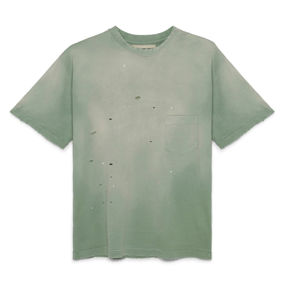 Painted Single Stitch Pocket Tee (Vintage Spearmint)