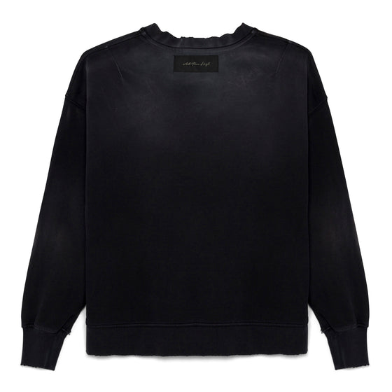 Painted French Terry Darted Crewneck (Vintage Black)