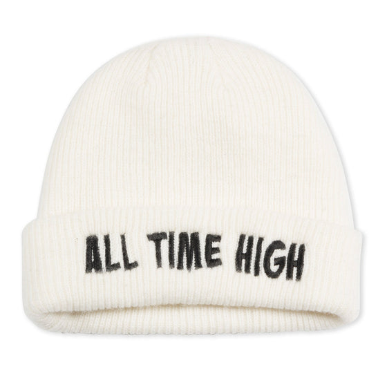 Wavy Logo Merino Wool Beanie (Ivory)